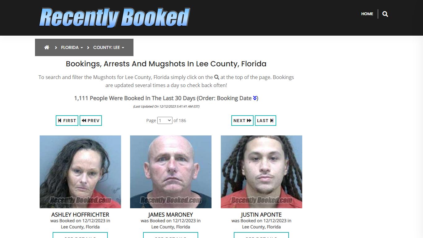 Recent bookings, Arrests, Mugshots in Lee County, Florida - Recently Booked
