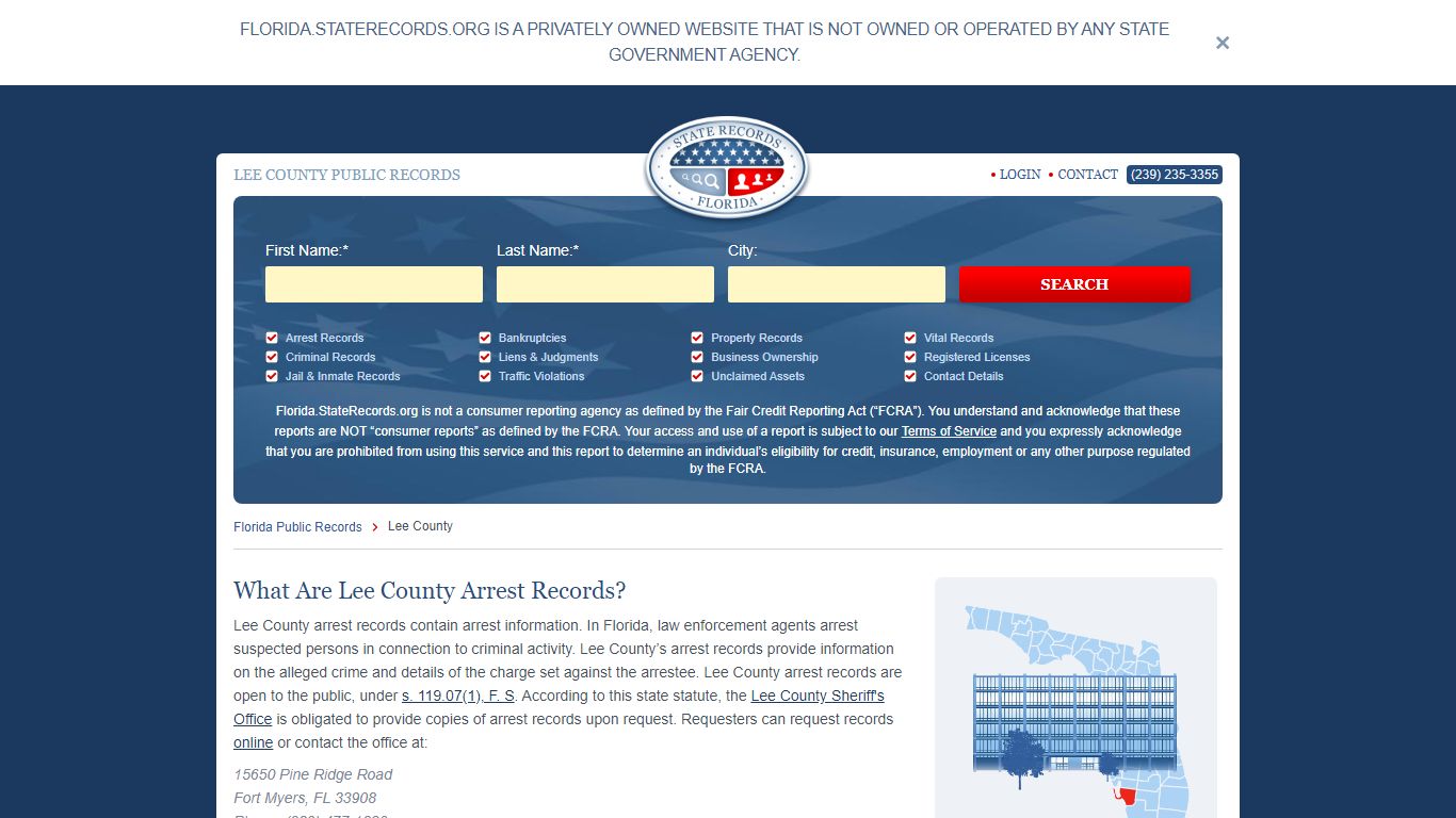 Lee County Arrest, Court, and Public Records | StateRecords.org